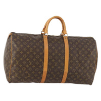 Louis Vuitton Keepall Bag Monogram Canvas Brown Canvas Travel Bag Bag (Authentic Pre-Loved)