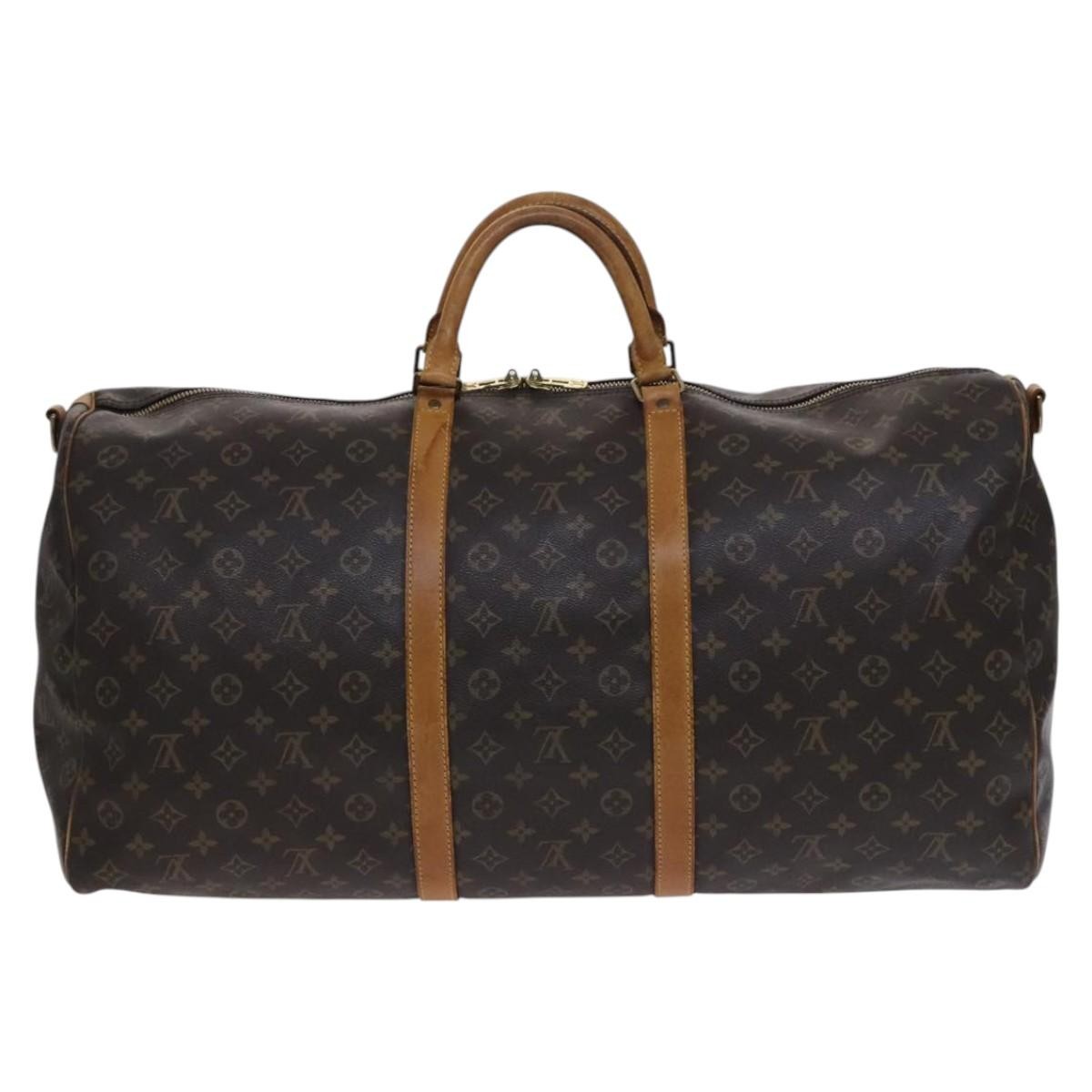 Louis Vuitton Keepall Bandouliere Bag Monogram Canvas Brown Canvas Travel Bag Bag (Authentic Pre-Loved)