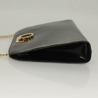 Salvatore Ferragamo Gancini Shoulder Bag Patent Leather Black Patent_Leather Shoulder Bag Bag (Pre-Loved)