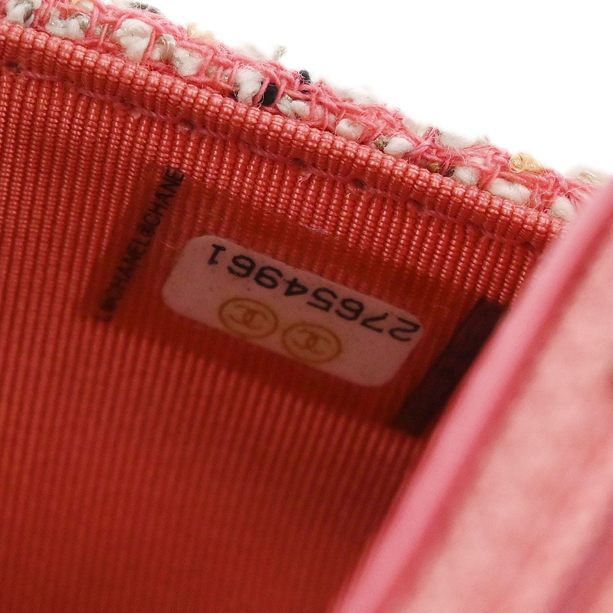 Chanel Reissue 2.55 Flap Bag Quilted Tweed With Resin Detail Pink Tweed Clutche & Pouche Bag (Authentic Pre-Loved)