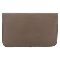 Hermes Dogon Duo Combined Wallet Leather Gray Leather Wallets Accessory (Authentic Pre-Loved)