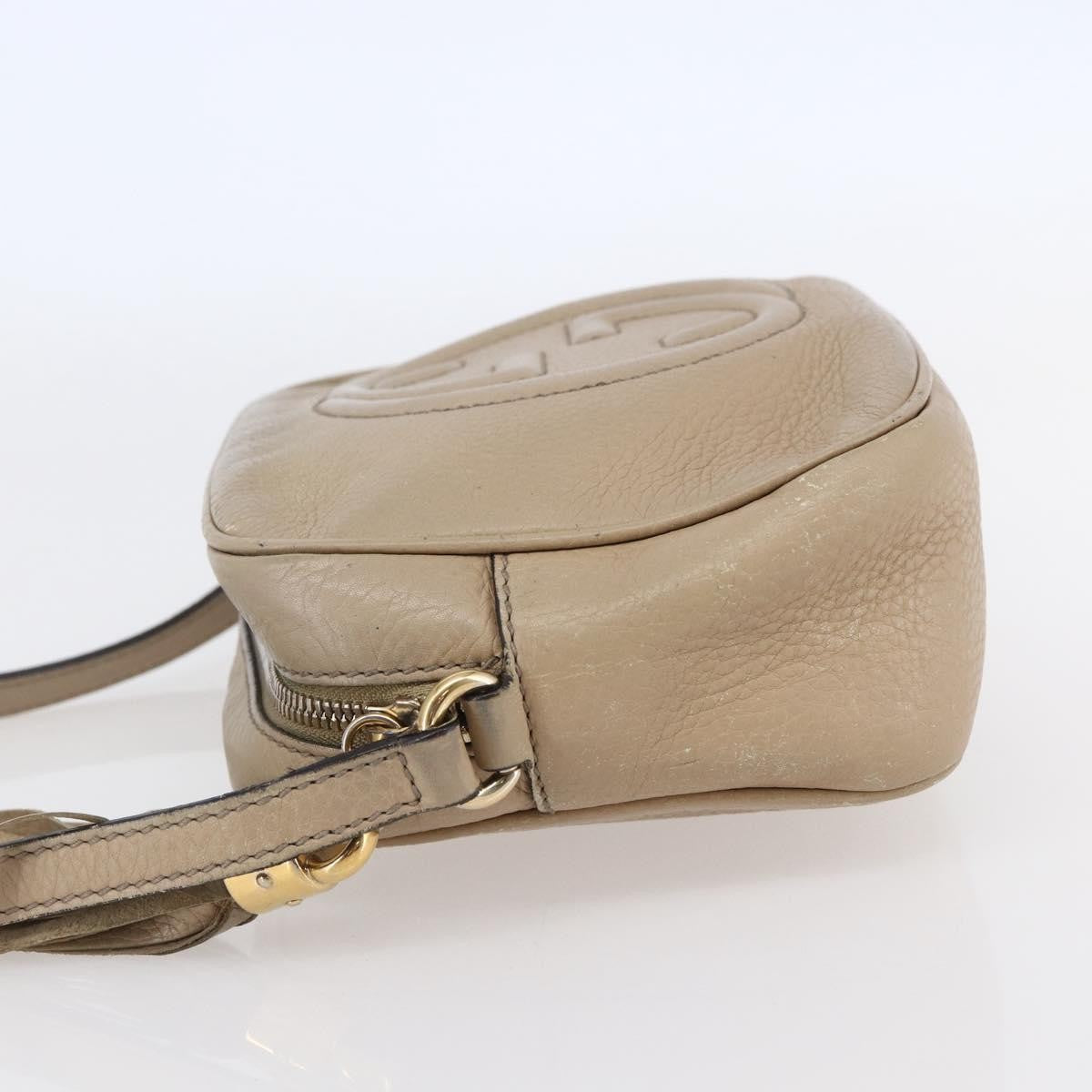 Gucci Soho Disco Crossbody Bag Leather Beige Leather Shoulder Bag Bag (Authentic Pre-Loved)