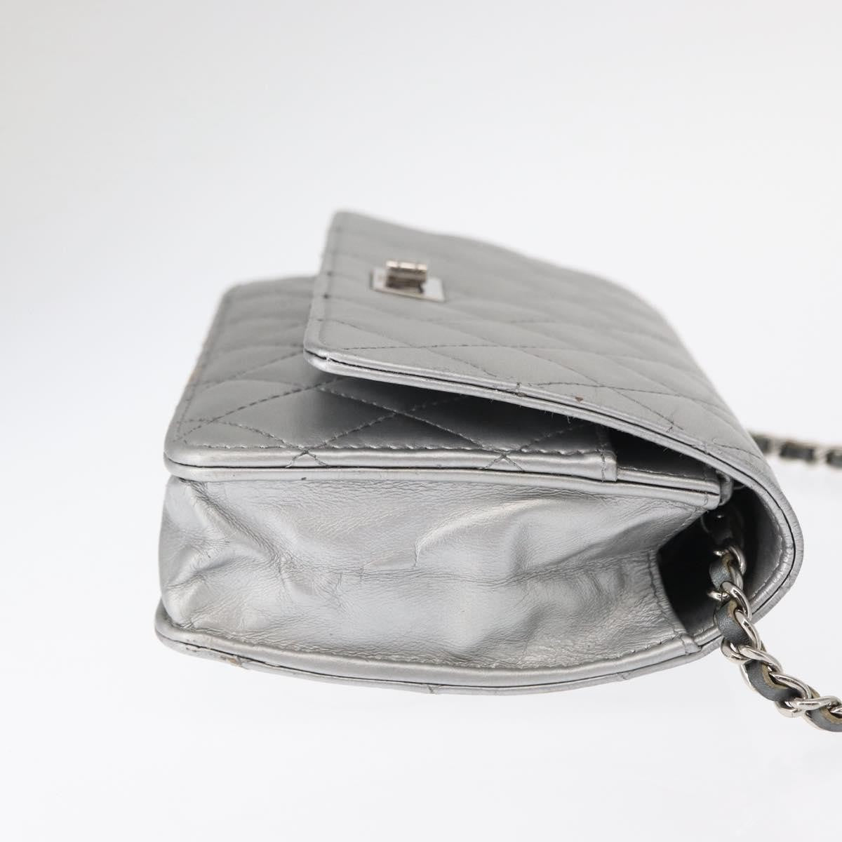 Chanel Reissue 2.55 Wallet On Chain Quilted Lambskin Silver Leather Shoulder Bag Bag (Pre-Loved)