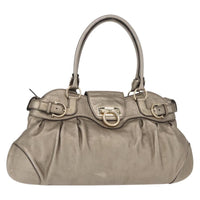 Salvatore Ferragamo Gancini Tote Leather Gold Leather Tote Bag Bag (Pre-Loved)
