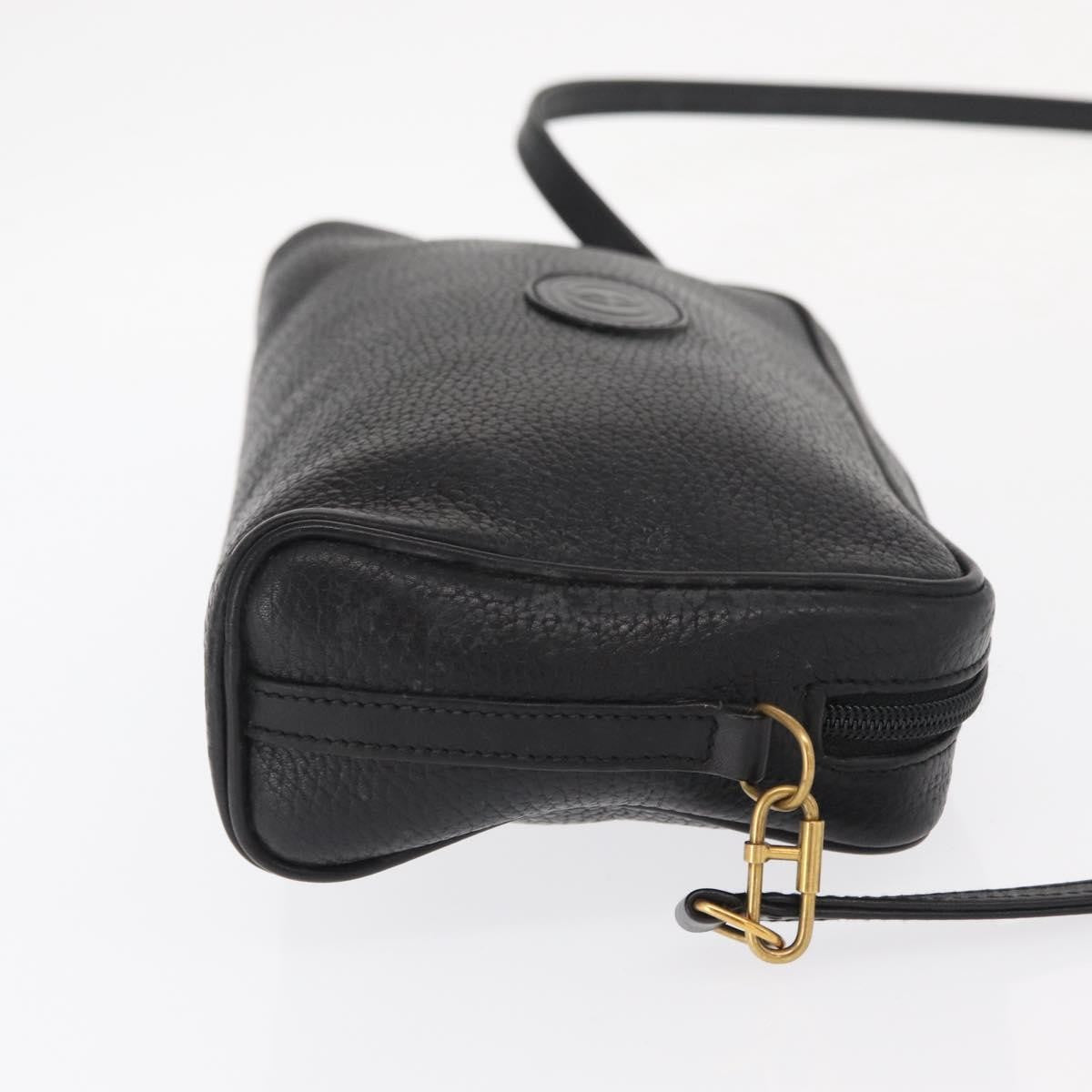 Gucci Vintage Shoulder Bag Leather Black Leather Shoulder Bag Bag (Authentic Pre-Loved)