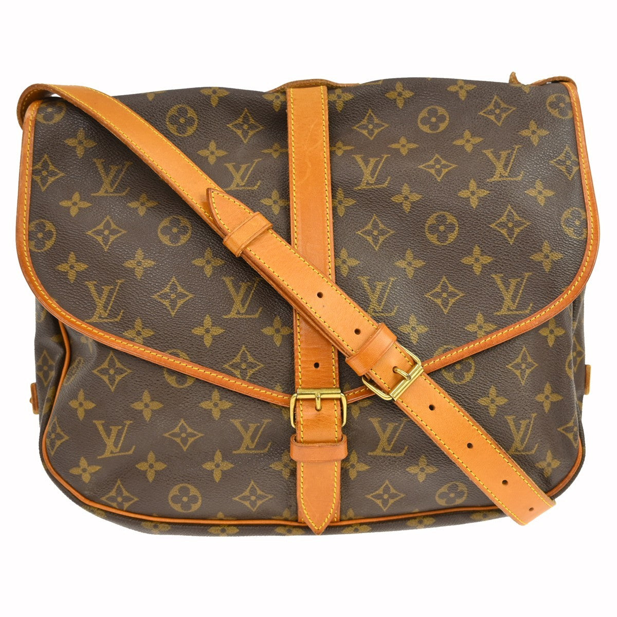 Louis Vuitton Louis Vuitton Saumur Handbag Monogram Canvas Brown Canvas Shoulder Bag Bag (Pre-Loved)