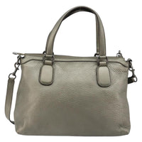 Gucci Soho Convertible Top Handle Bag Leather Silver Leather Handbag (Authentic Pre-Loved)
