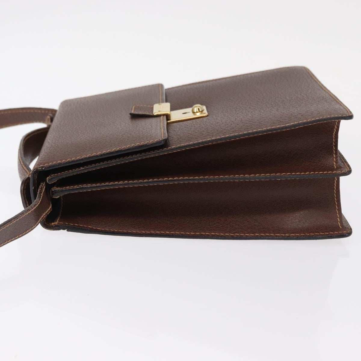 Gucci Vintage Shoulder Bag Leather Brown Leather Shoulder Bag Bag (Authentic Pre-Loved)