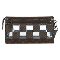 Louis Vuitton Standing Pouch Monogram Chess Coated Canvas And Pvc Brown Canvas Clutche & Pouche Bag (Authentic Pre-Loved)