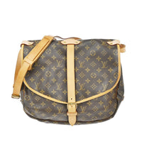 Louis Vuitton Saumur Handbag Monogram Canvas Brown Canvas Shoulder Bag Bag (Authentic Pre-Loved)