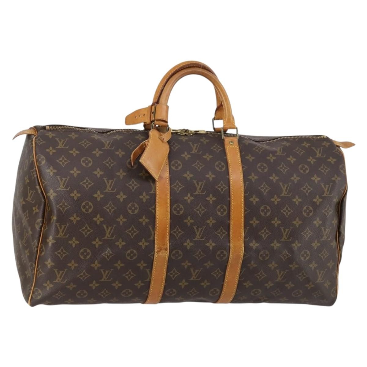 Louis Vuitton Keepall Bag Monogram Canvas Brown Canvas Travel Bag Bag (Pre-Loved)