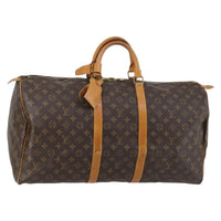 Louis Vuitton Keepall Bag Monogram Canvas Brown Canvas Travel Bag Bag (Pre-Loved)