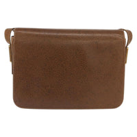 Gucci Vintage Flap Shoulder Bag Leather Brown Leather Shoulder Bag Bag (Authentic Pre-Loved)