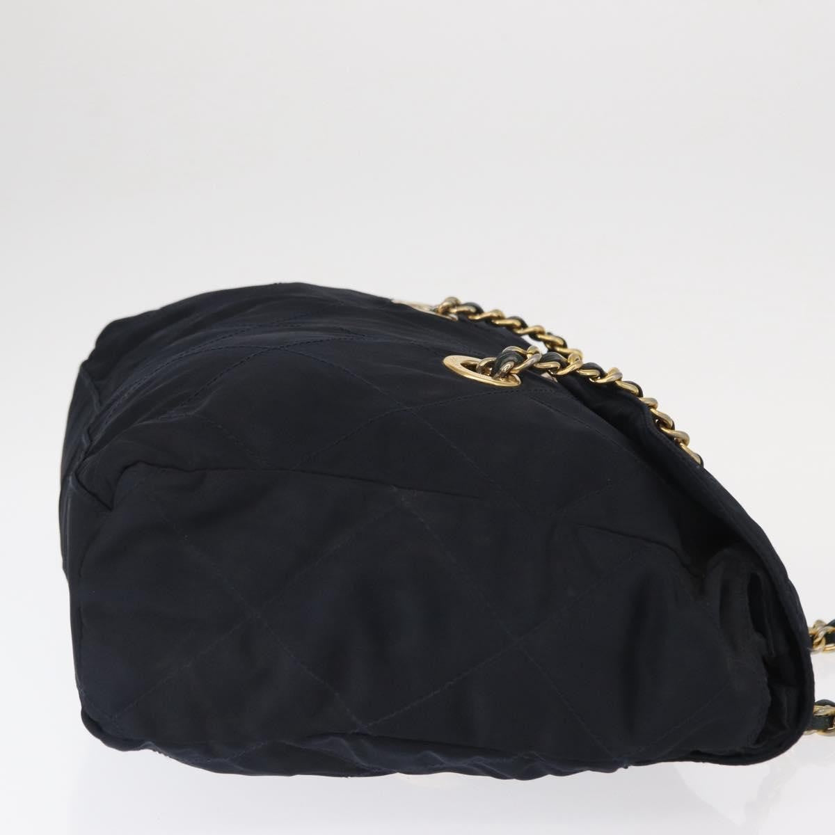 Prada Chain Shoulder Bag Tessuto Navy Nylon Shoulder Bag Bag (Pre-Loved)