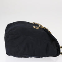 Prada Chain Shoulder Bag Tessuto Navy Nylon Shoulder Bag Bag (Pre-Loved)