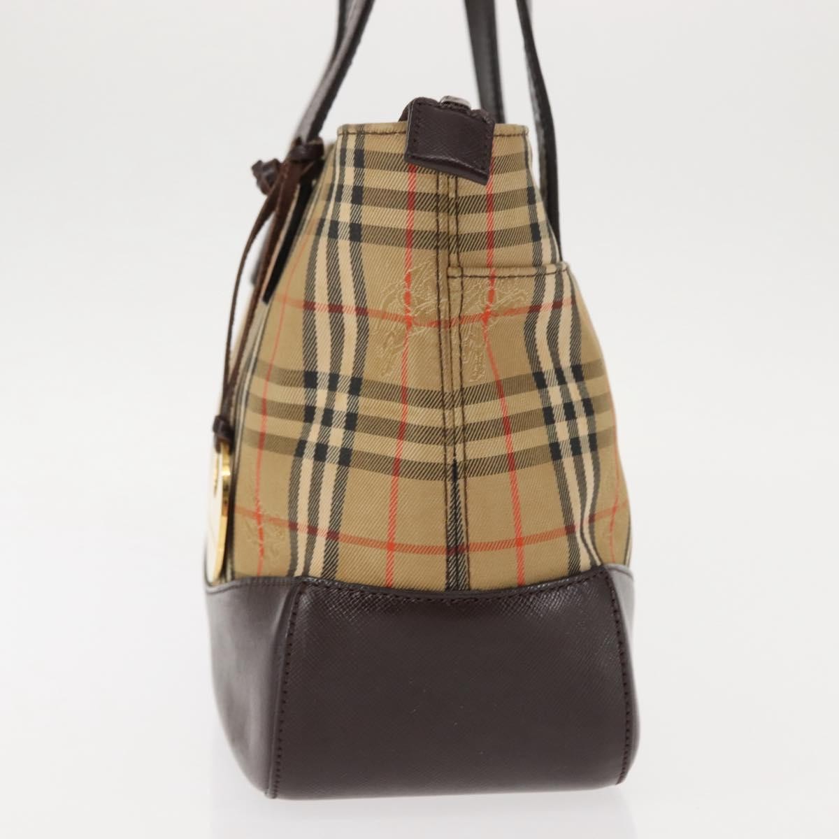 Burberry Nova Check Tote Canvas And Leather Beige Canvas Tote Bag Bag (Pre-Loved)