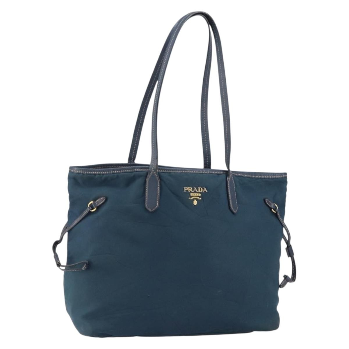 Prada Prada Vintage Tote Tessuto Navy Nylon Tote Bag Bag (Pre-Loved)