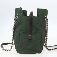 Prada Re-Edition 1995 Chain Tote Quilted Re-Nylon Khaki Nylon Shoulder Bag Bag (Authentic Pre-Loved)
