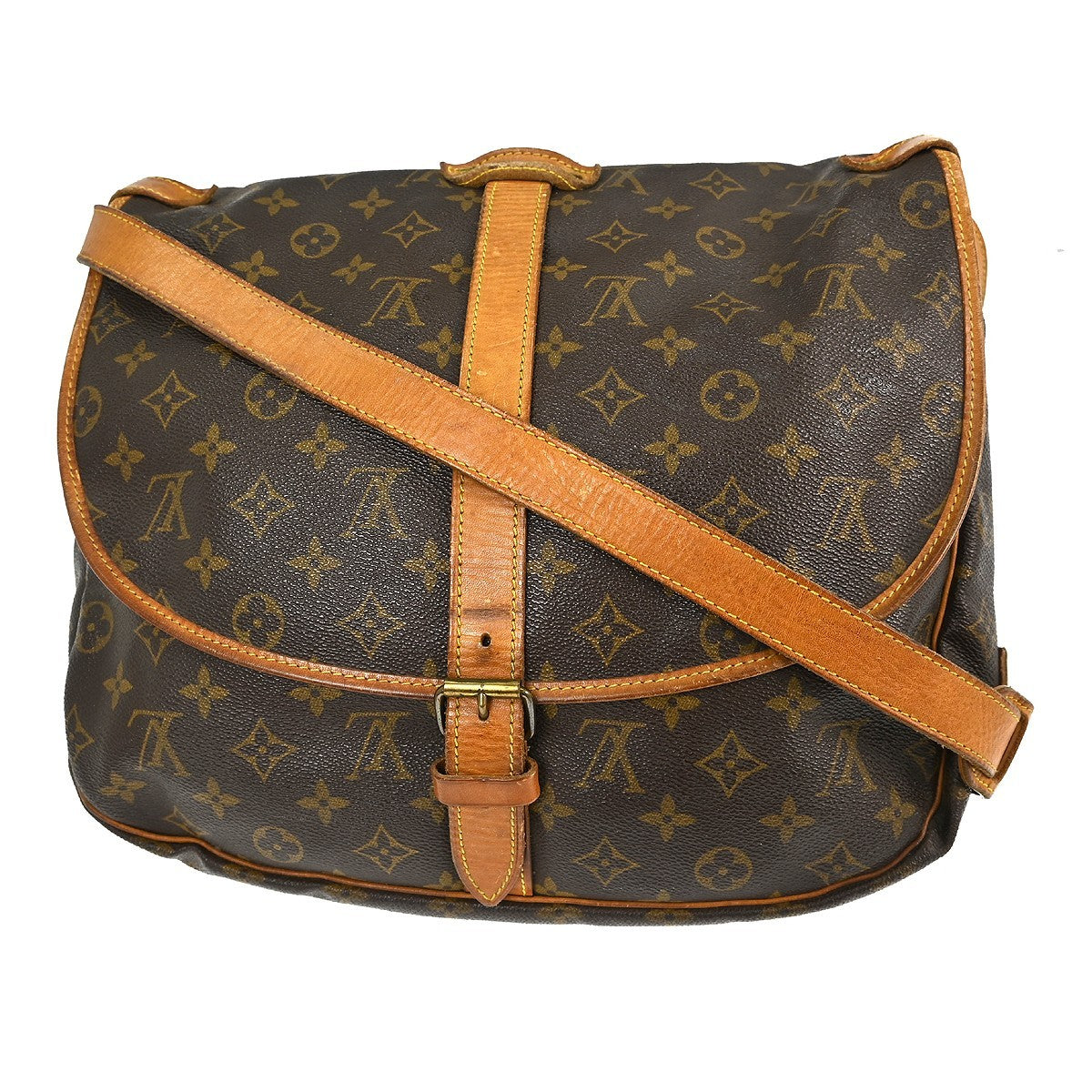 Louis Vuitton Louis Vuitton Saumur Handbag Monogram Canvas Brown Canvas Shoulder Bag Bag (Pre-Loved)