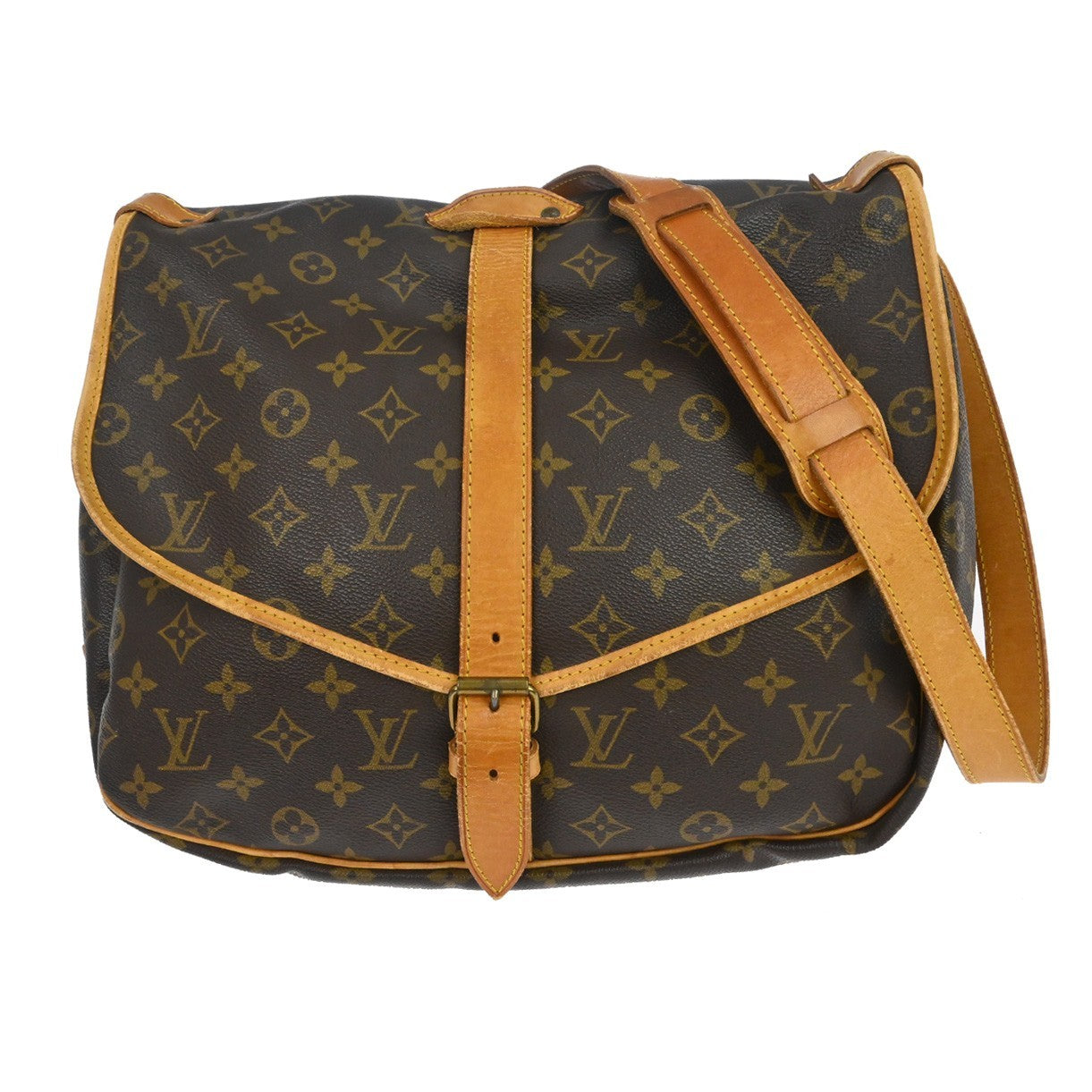 Louis Vuitton Louis Vuitton Saumur Handbag Monogram Canvas Brown Canvas Shoulder Bag Bag (Pre-Loved)