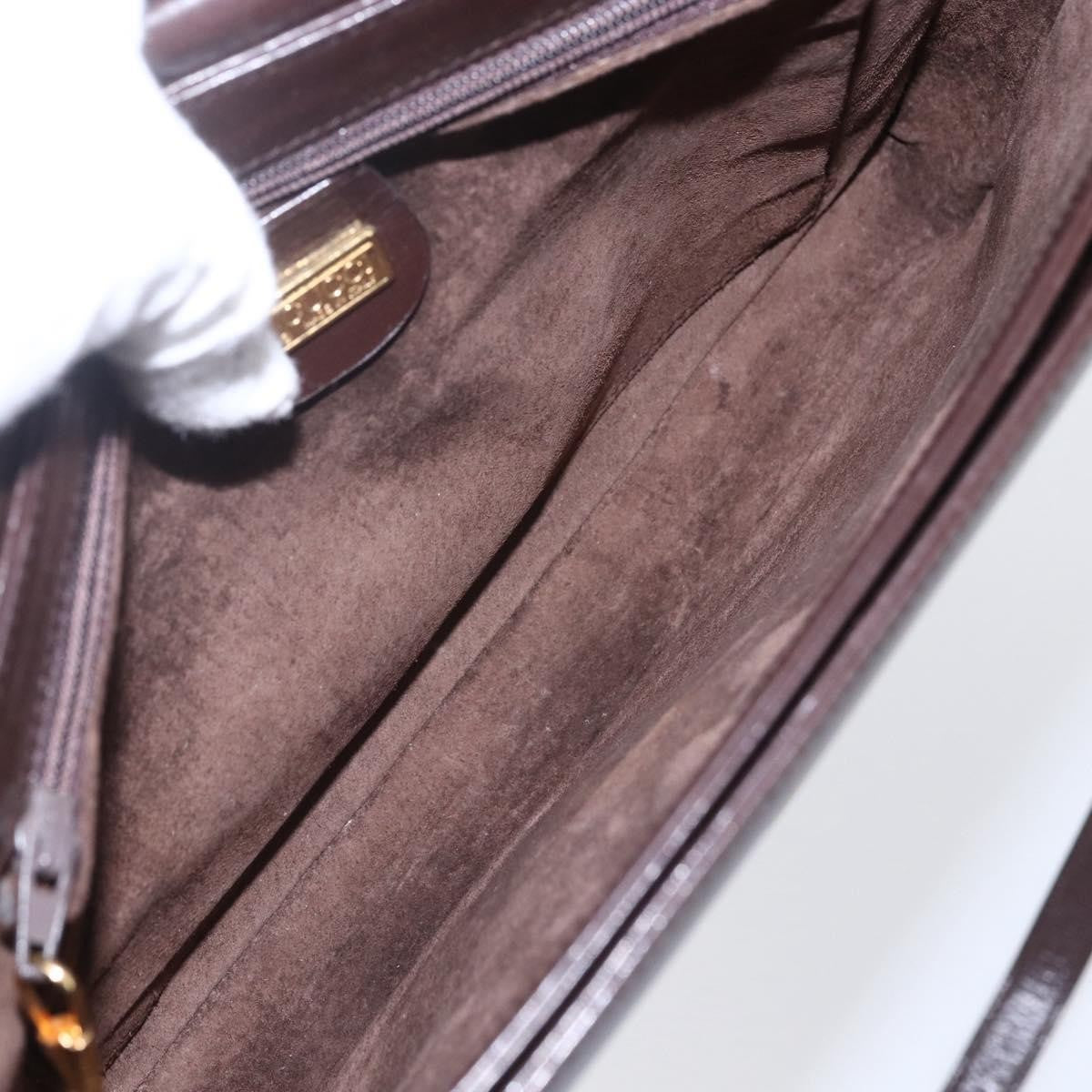 Gucci Vintage Shoulder Bag Leather Brown Leather Shoulder Bag Bag (Authentic Pre-Loved)
