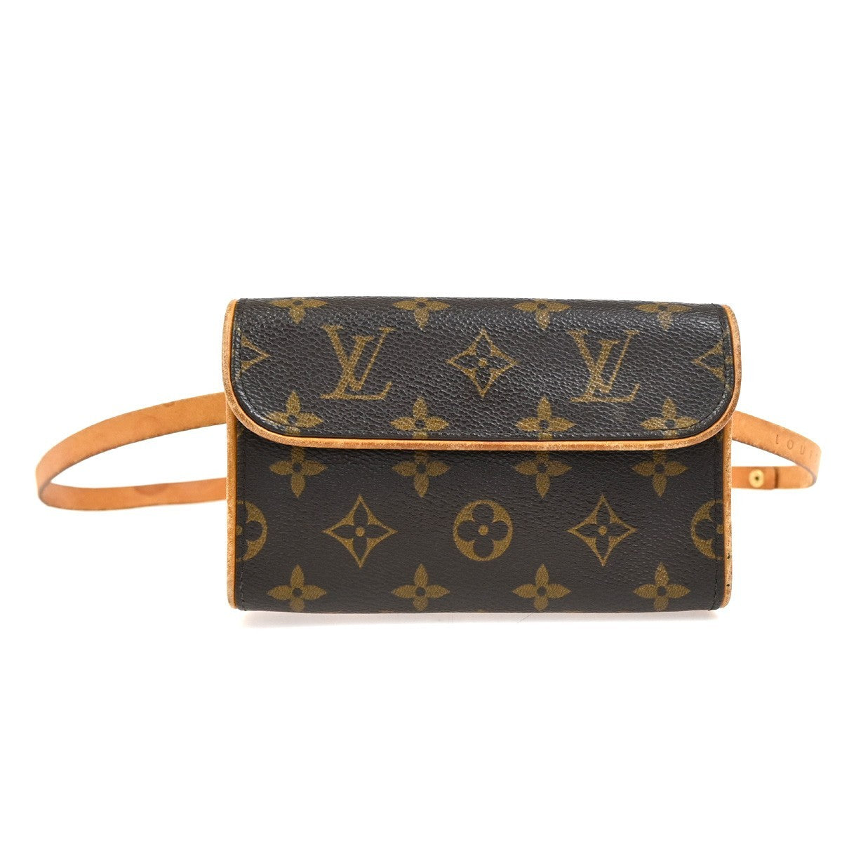 Louis Vuitton Florentine Waist Bag Monogram Canvas Brown Leather Clutche & Pouche Bag (Authentic Pre-Loved)