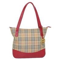 Burberry Nova Check Tote Canvas And Leather Beige Canvas Tote Bag Bag (Pre-Loved)