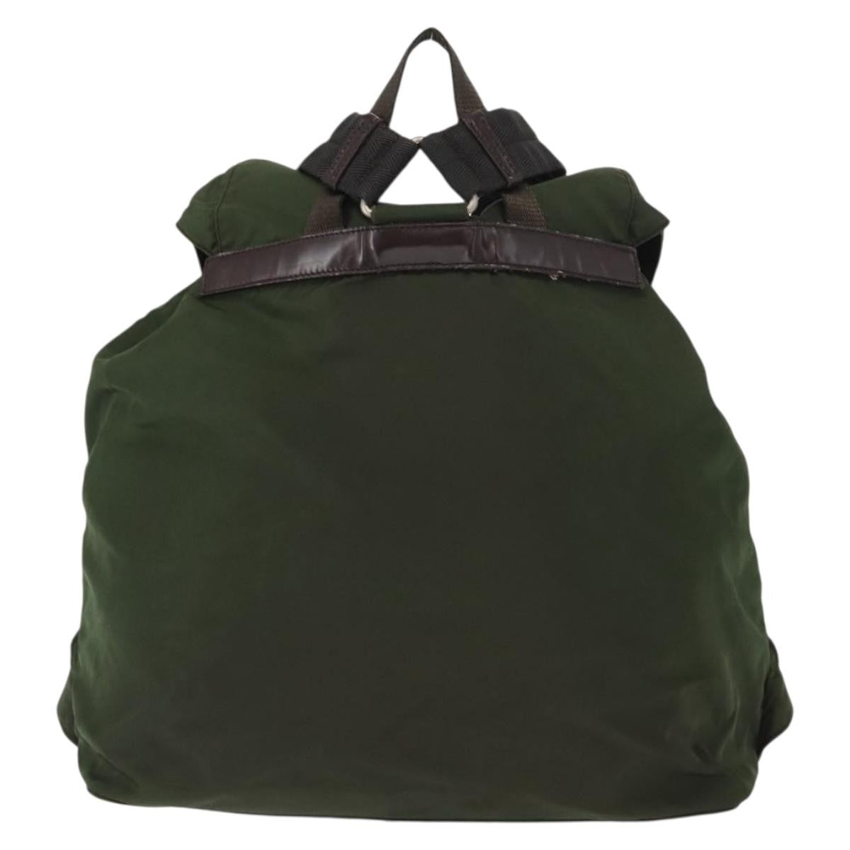 Prada Double Front Pocket Backpack Tessuto Khaki Nylon Backpack Bag (Authentic Pre-Loved)