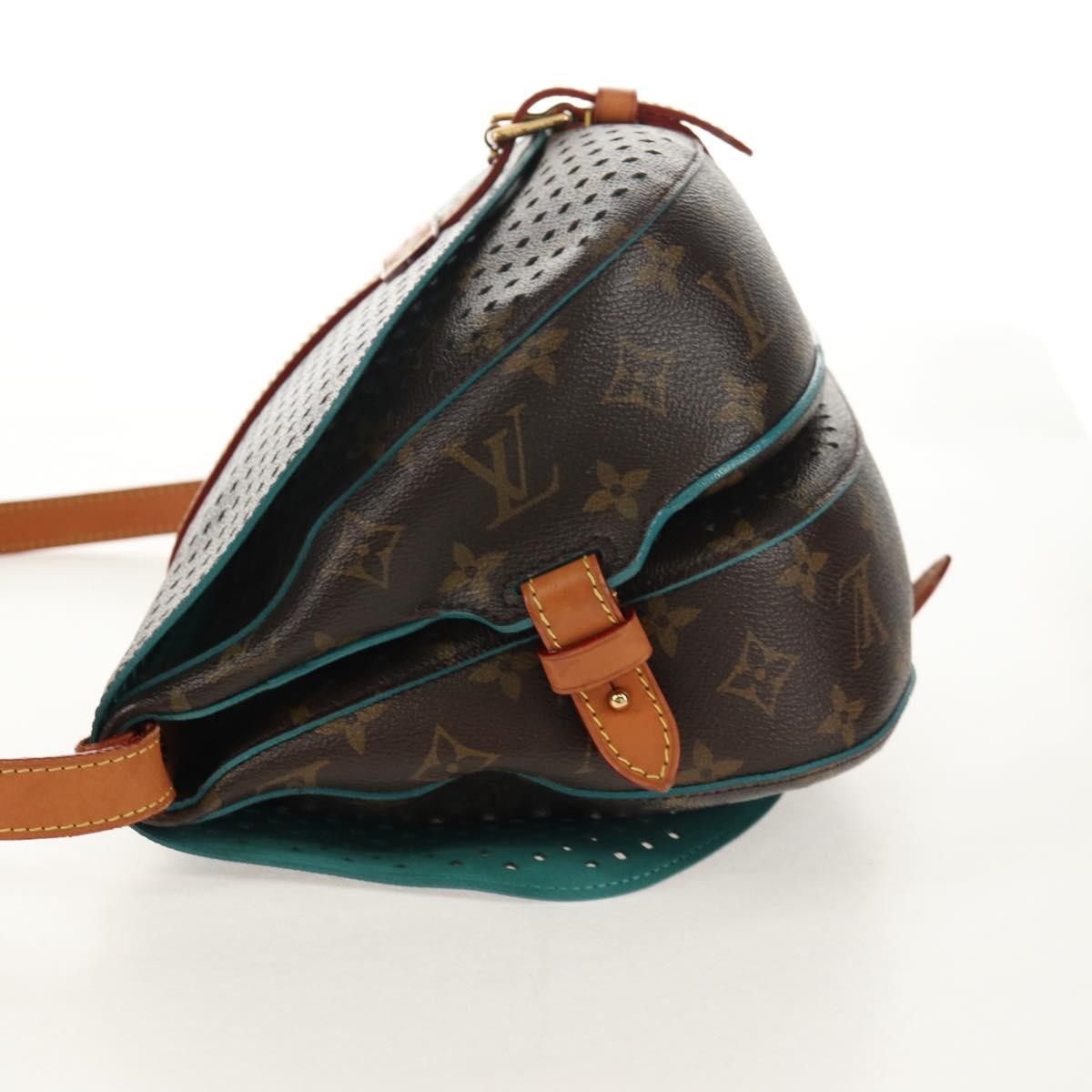 Louis Vuitton Flore Saumur Handbag Perforated Monogram Canvas Brown Canvas Shoulder Bag Bag (Pre-Loved)