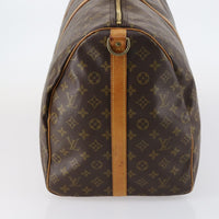 Louis Vuitton Keepall Bandouliere Bag Monogram Canvas Brown Canvas Travel Bag Bag (Authentic Pre-Loved)