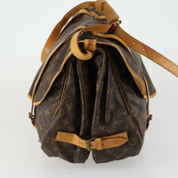 Louis Vuitton Saumur Handbag Monogram Canvas Brown Canvas Shoulder Bag Bag (Authentic Pre-Loved)