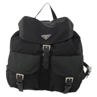 Prada Double Front Pocket Backpack Tessuto Black Nylon Backpack Bag (Authentic Pre-Loved)