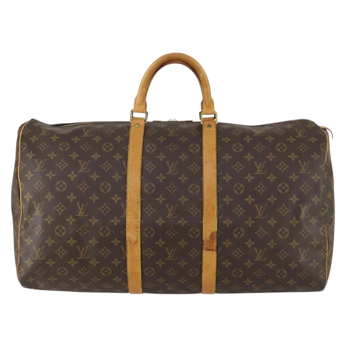 Louis Vuitton Keepall Bag Monogram Canvas Brown Canvas Travel Bag Bag (Authentic Pre-Loved)