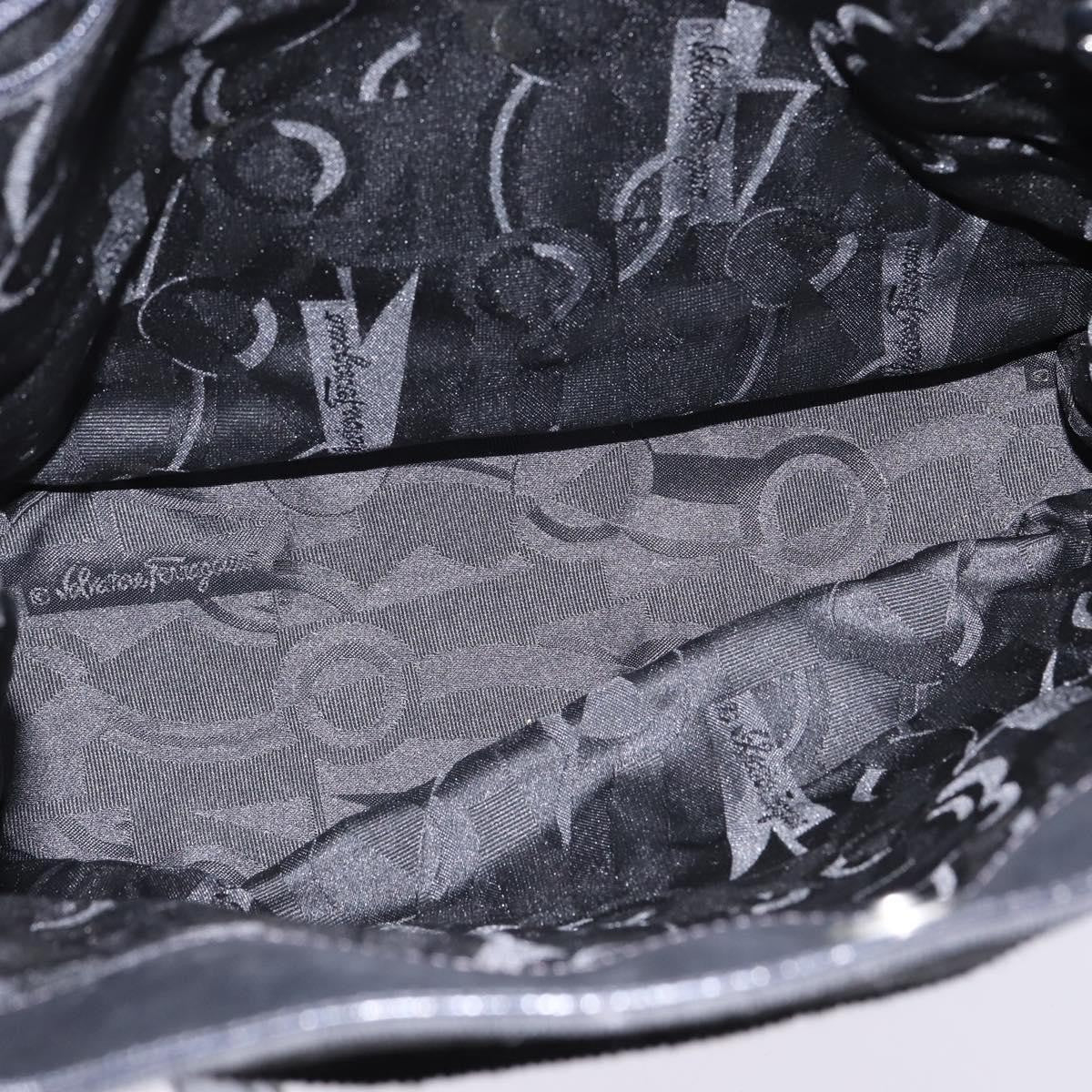 Salvatore Ferragamo Vala Shoulder Bag Canvas Black Canvas Shoulder Bag Bag (Pre-Loved)