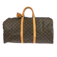Louis Vuitton Keepall Bag Monogram Canvas Brown Canvas Travel Bag Bag (Pre-Loved)
