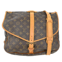 Louis Vuitton Louis Vuitton Saumur Handbag Monogram Canvas Brown Canvas Shoulder Bag Bag (Pre-Loved)