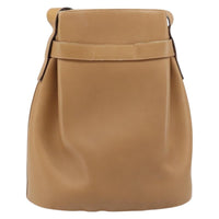 Salvatore Ferragamo Gancini Shoulder Bag Leather Beige Leather Shoulder Bag Bag (Pre-Loved)