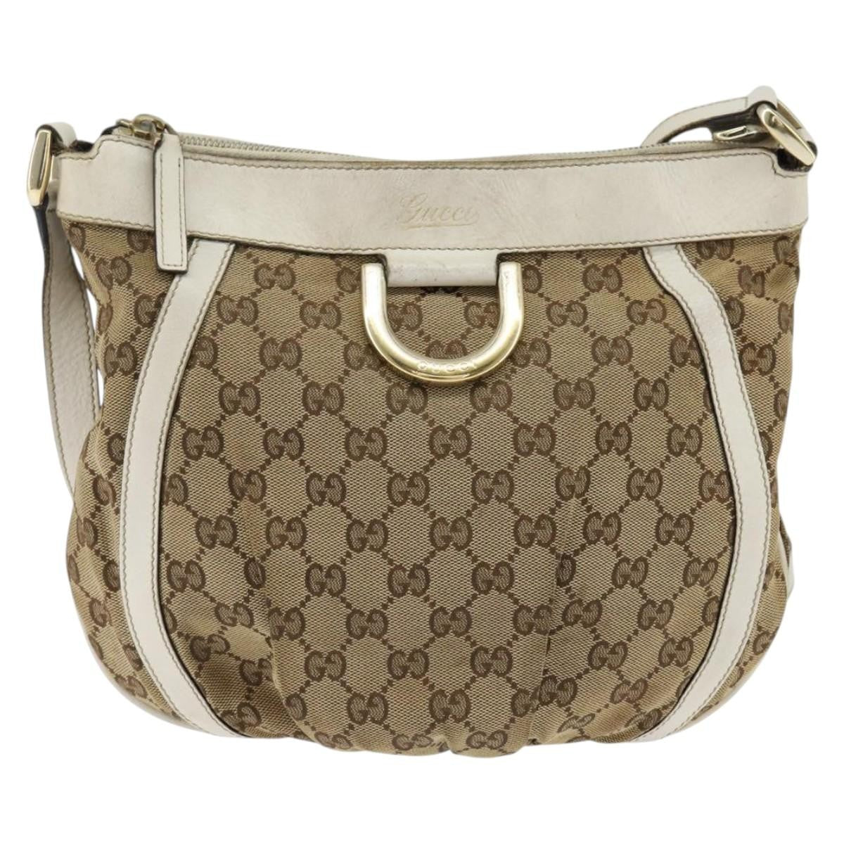 Gucci D Ring Messenger Bag Gg Canvas Beige Canvas Shoulder Bag Bag (Authentic Pre-Loved)