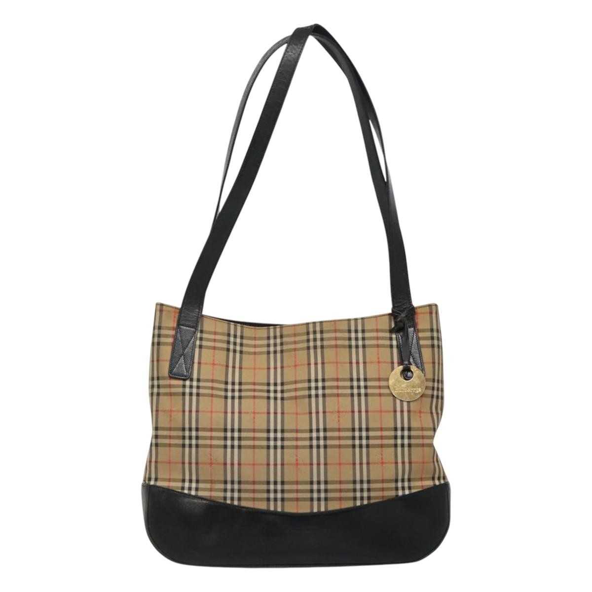 Burberry Nova Check Tote Canvas And Leather Beige Canvas Tote Bag Bag (Authentic Pre-Loved)