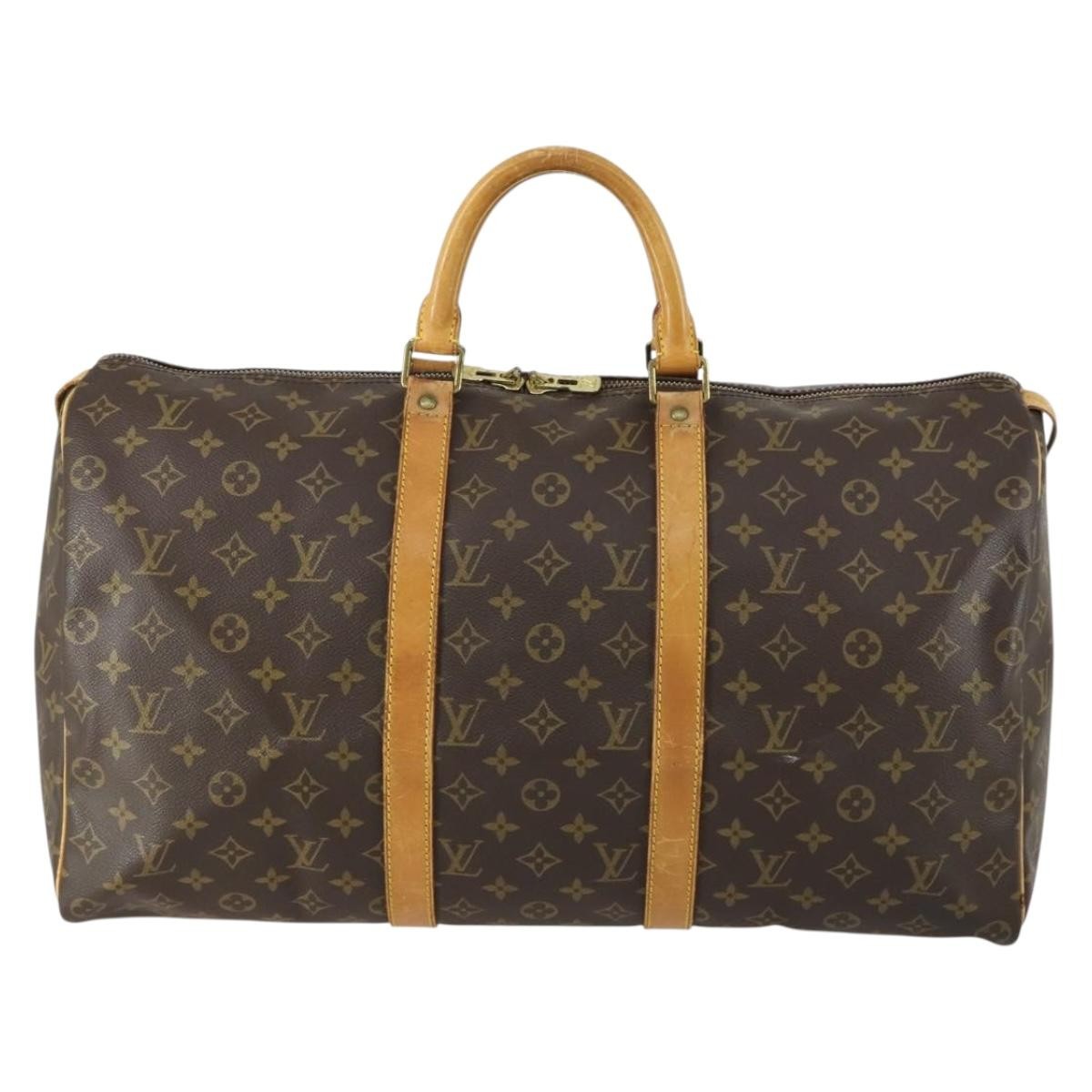 Louis Vuitton Keepall Bag Monogram Canvas Brown Canvas Travel Bag Bag (Authentic Pre-Loved)