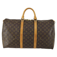 Louis Vuitton Keepall Bag Monogram Canvas Brown Canvas Travel Bag Bag (Authentic Pre-Loved)