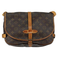 Louis Vuitton Saumur Handbag Monogram Canvas Brown Canvas Shoulder Bag Bag (Pre-Loved)
