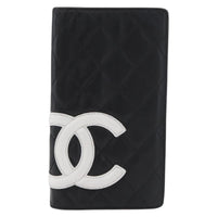 Chanel Cambon Bifold Wallet Quilted Lambskin Black Leather Wallets Accessory (Pre-Loved)