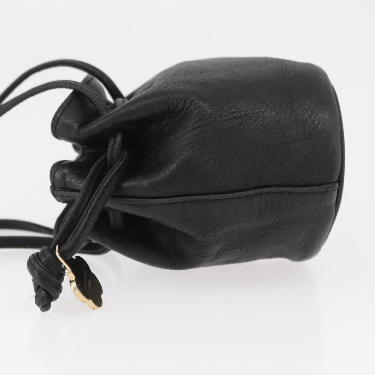 Chanel Camellia Clutch Bag Leather Black Leather Clutche & Pouche Bag (Pre-Loved)