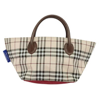 Burberry Nova Check Blue Label Nylon Beige Nylon Tote Bag Bag (Authentic Pre-Loved)