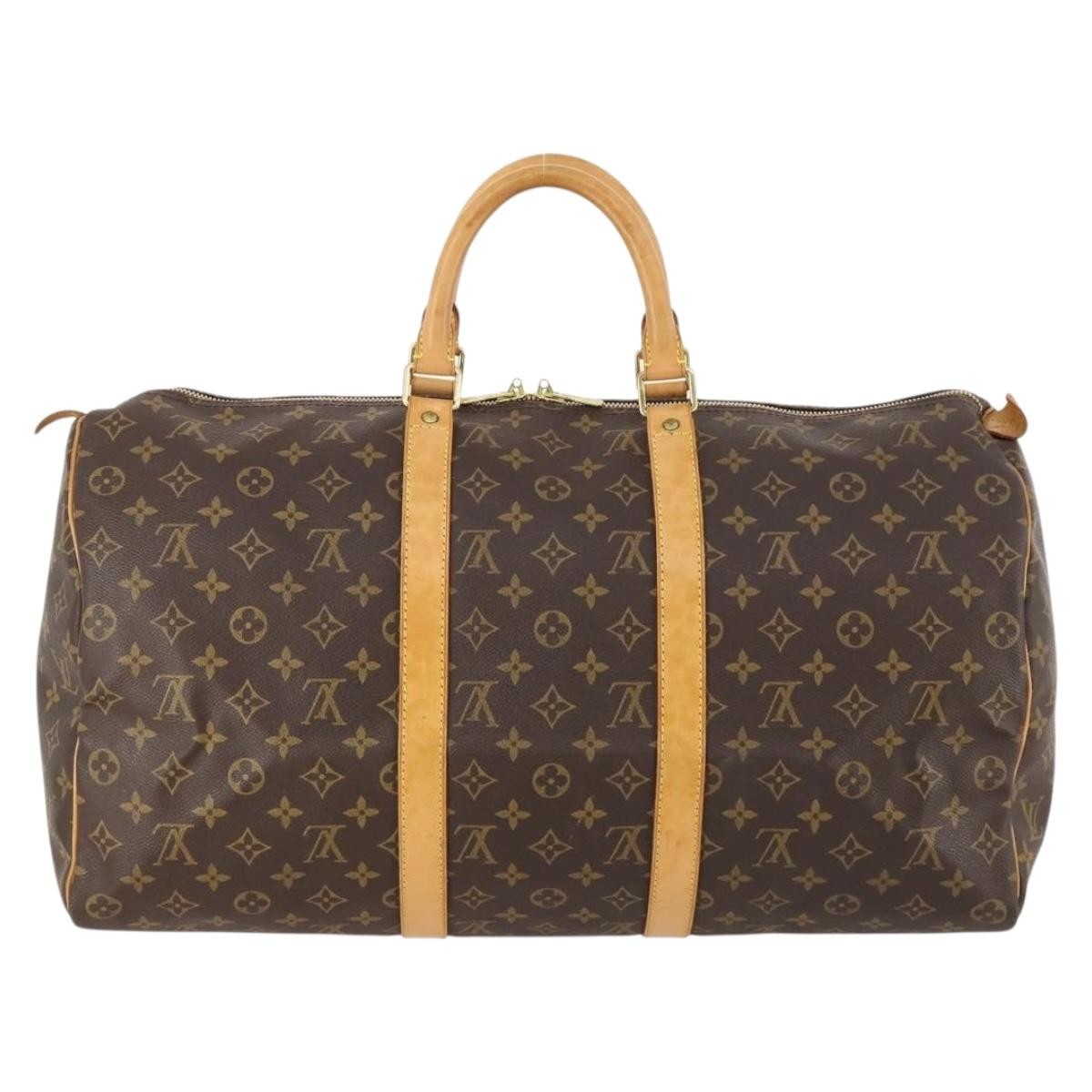 Louis Vuitton Keepall Bag Monogram Canvas Brown Canvas Travel Bag Bag (Authentic Pre-Loved)