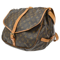 Louis Vuitton Saumur Handbag Monogram Canvas Brown Canvas Shoulder Bag Bag (Pre-Loved)
