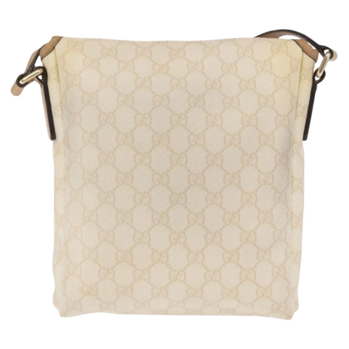 Gucci Flap Messenger Gg Coated Canvas White Pvc Shoulder Bag Bag (Pre-Loved)