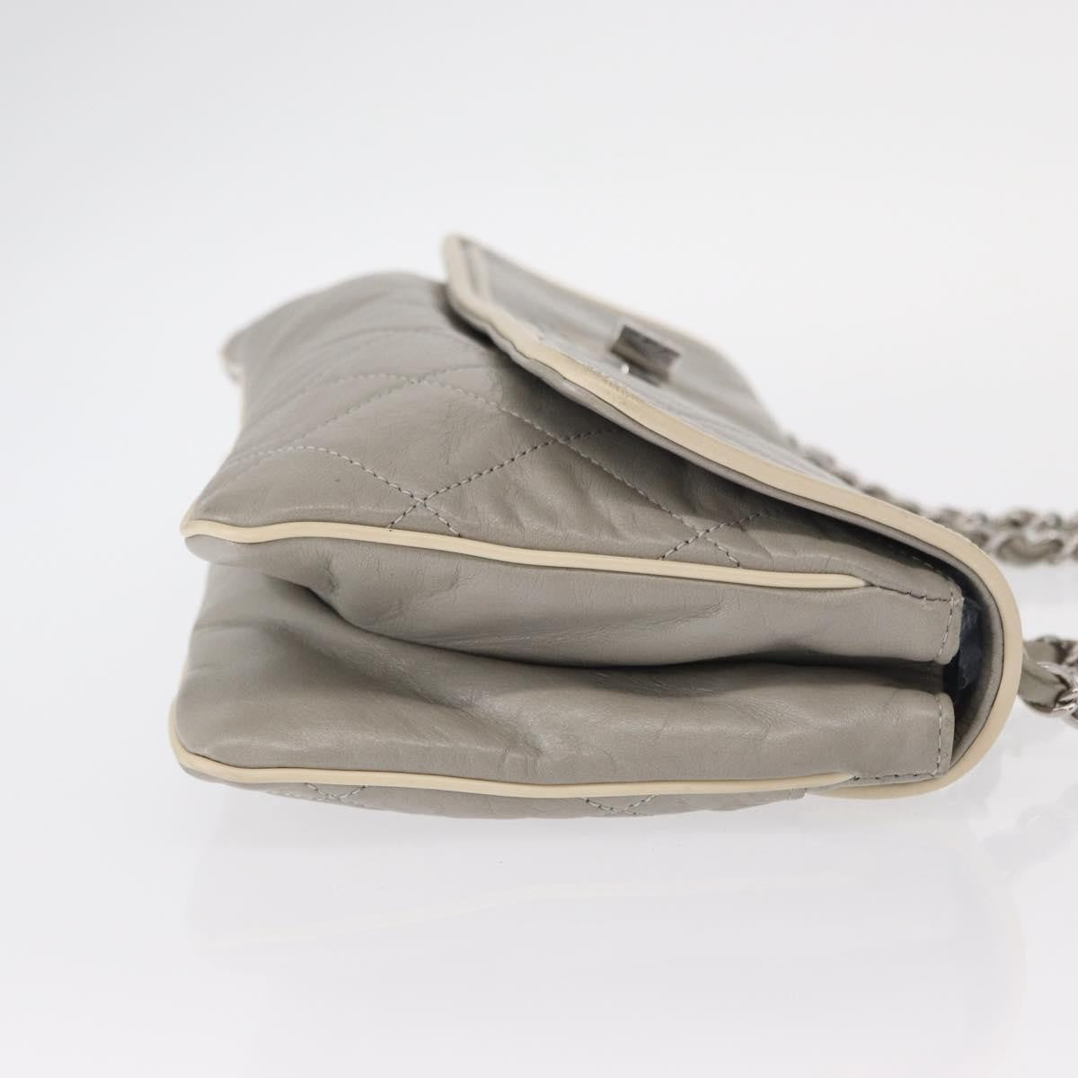 Chanel Mademoiselle Lock Flap Bag Quilted Lambskin Gray Leather Shoulder Bag Bag (Authentic Pre-Loved)