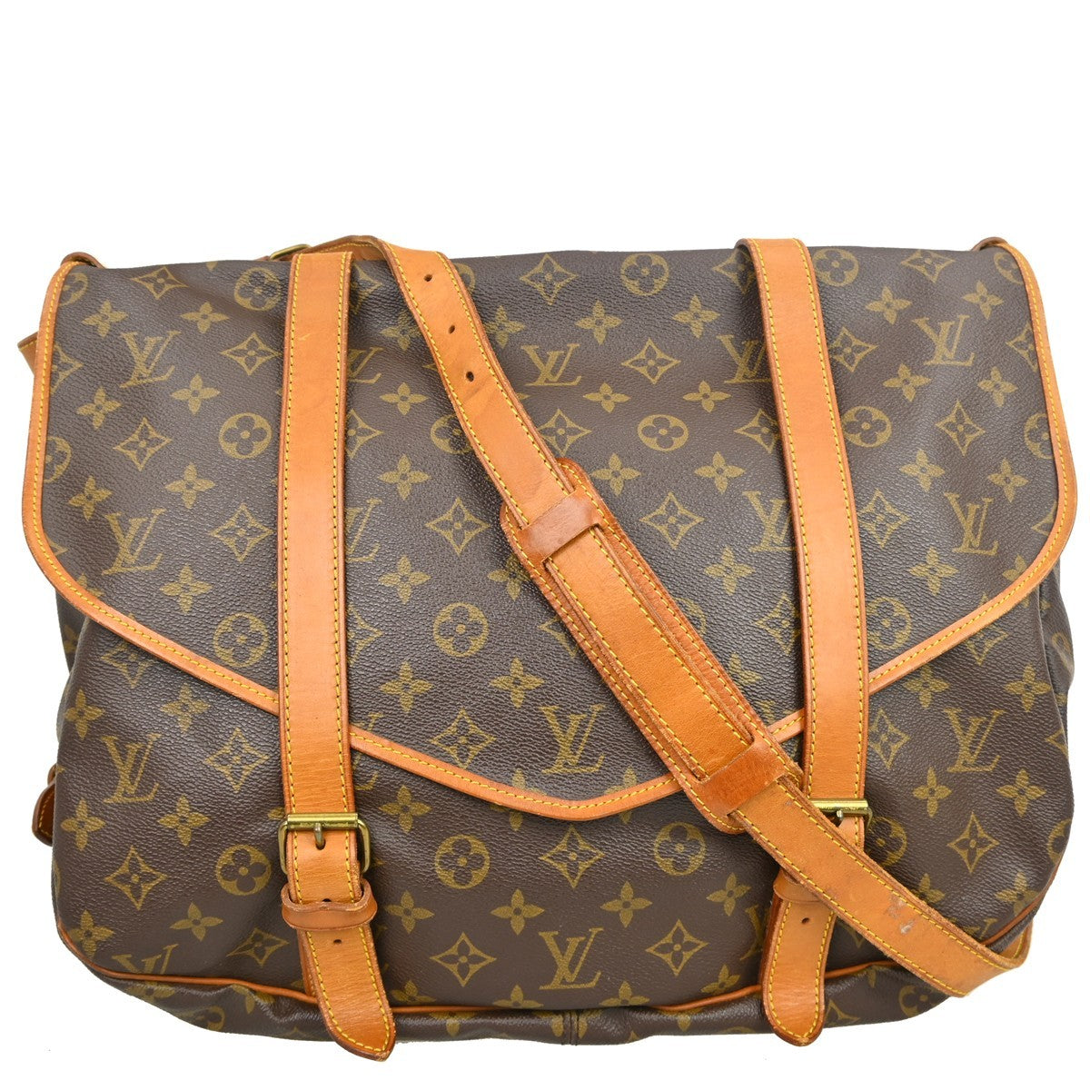 Louis Vuitton Louis Vuitton Saumur Handbag Monogram Canvas Brown Canvas Shoulder Bag Bag (Authentic Pre-Loved)